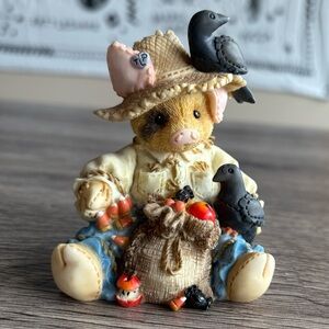 Vintage Enesco This Little Piggy Share Crow Scarecrow Halloween TLP Figurine